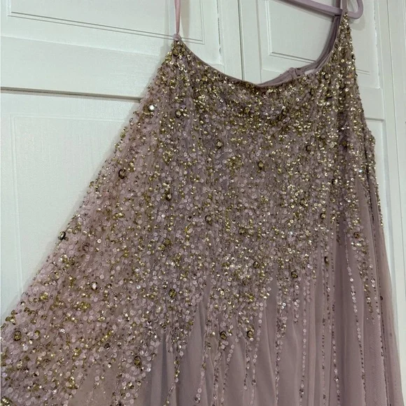 NWT Mac Duggal 9224 Pink One Shoulder Embellished Trapeze A Line Gown Size 14 - Picture 12 of 17